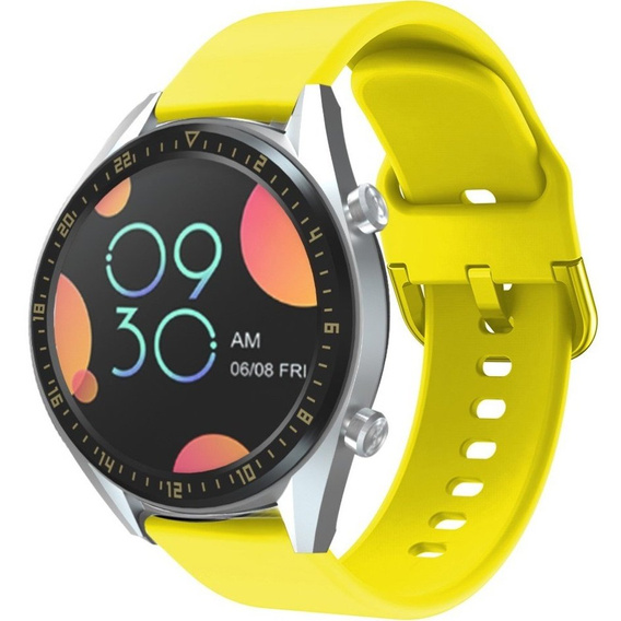 22mm Silicone strap with buckle for Huawei Watch GT / Watch GT2 - Yellow