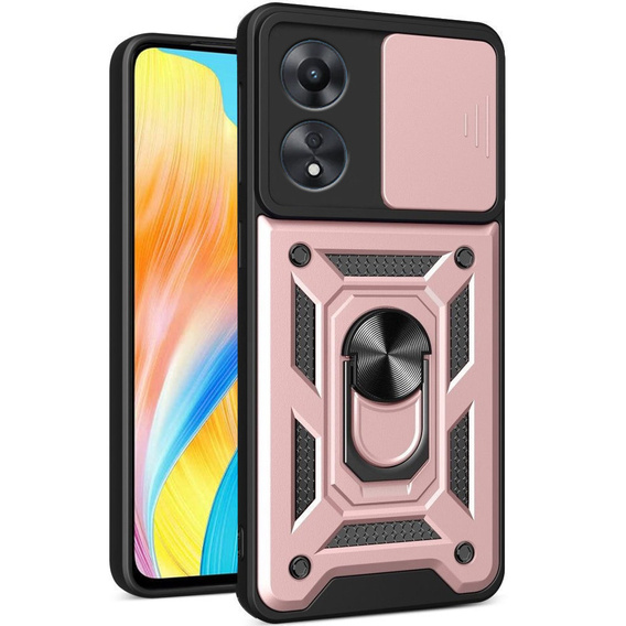 Case for Oppo A98 5G, CamShield Slide, pink rose gold
