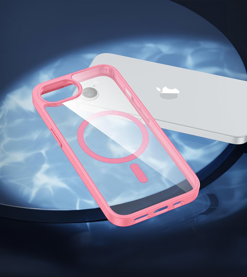 Magnetic Case for iPhone 16E, MagSafe, pink + 9H tempered glass