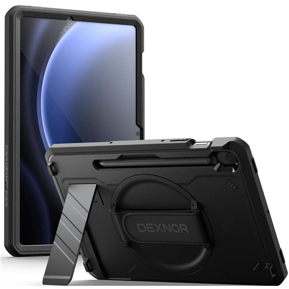 Armored case for Samsung Galaxy Tab S10 Lite / S10 FE / S9 FE / Tab S9, Dexnor Full Body, black
