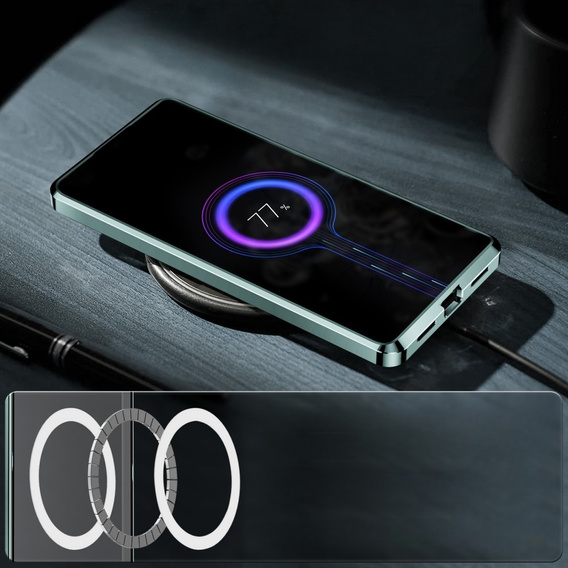 Camera Protection Case for Samsung Galaxy S23, CamShield MagSafe, transparent / green