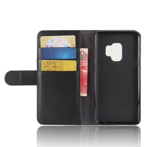Flip case for Samsung Galaxy S9, Leather Flexi Book, black