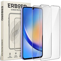 2x Tempered Glass for Samsung Galaxy A34 5G, ERBORD 9H Hard Glass for phone screen