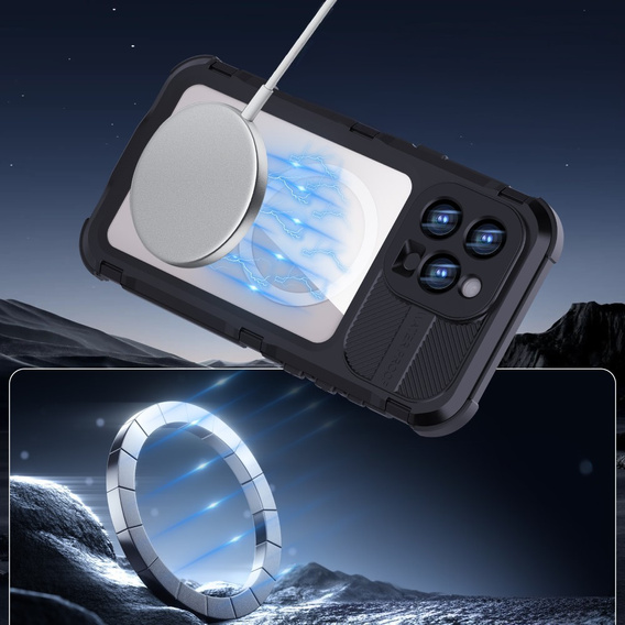 IP68 Waterproof Case for iPhone 16 Pro Max, SHELLBOX MagSafe, black