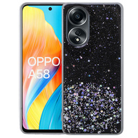 Case for Oppo A58 4G, Glittery, black