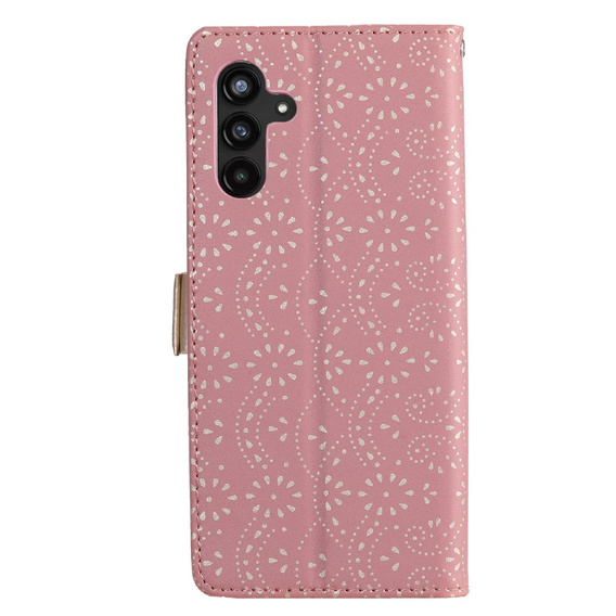 Flip case for Samsung Galaxy A54 5G, Wallet Pocket Zipper Lace, pink