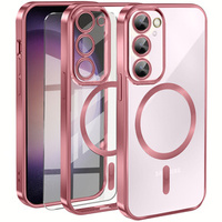 Case for Samsung Galaxy S23, Electro MagSafe, pink rose gold + Screen Glass