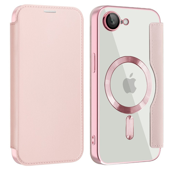 Flip case for iPhone 16E, RFID Wallet MagSafe CamShield, pink