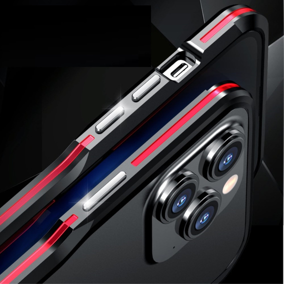 Case LUPHIE for iPhone 14 Pro, Armor Bumper, black / red