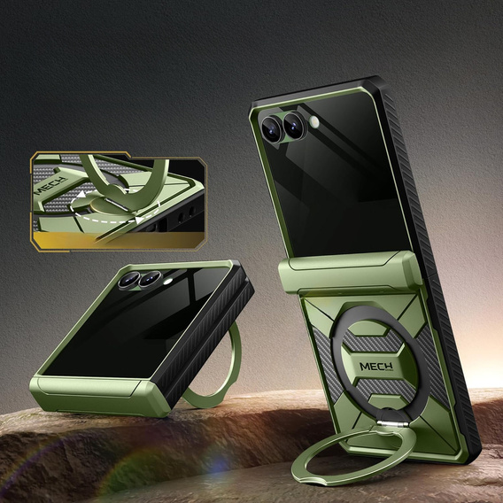 Tongate MECH case with MagSafe for Samsung Galaxy Z Flip 7, green