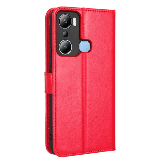 Flip case for Infinix Hot 20i, Crazy Horse Wallet, red