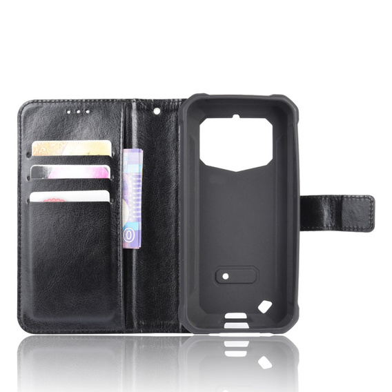 Flip case for Oukitel WP5, Crazy Horse Wallet, black