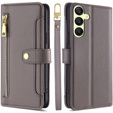 Flip case for Samsung Galaxy A25 5G, Wallet Zipper Pocket, grey