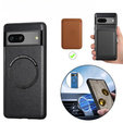 Case for Google Pixel 7A, Leather Hybrid MagSafe, black