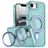 Case for iPhone 16e, Glittery Magnetic Kickstand, blue
