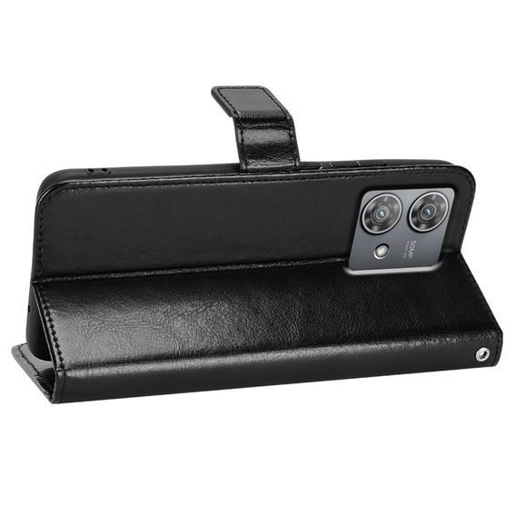 Flip case for Motorola Edge 40 Neo, Crazy Horse Wallet, black