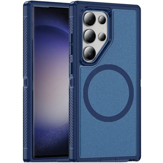 Case with frame for Samsung Galaxy S23 Ultra, for MagSafe, blue