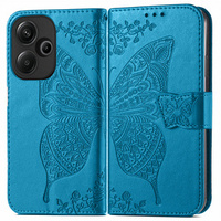 Flip case for Xiaomi Poco F6, Butterfly, blue