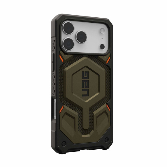 Urban Armor Gear case for iPhone 17 Pro Max, Monarch Pro Kevlar MagSafe, Kevlar Element Green
