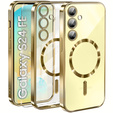 Case for Samsung Galaxy S24 FE, Electro MagSafe, gold + Screen Glass