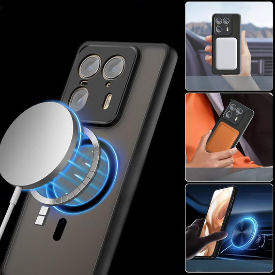 Case for Motorola Edge 50 Ultra, for MagSafe, ERBORD Matt Case, black