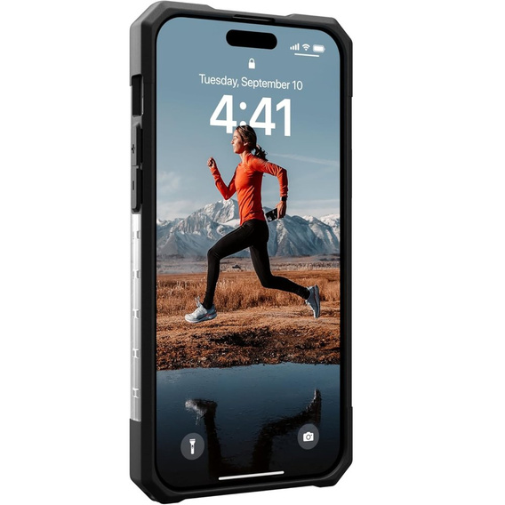 Case Urban Armor Gear for iPhone 15 Plus, Plasma, transparent / black