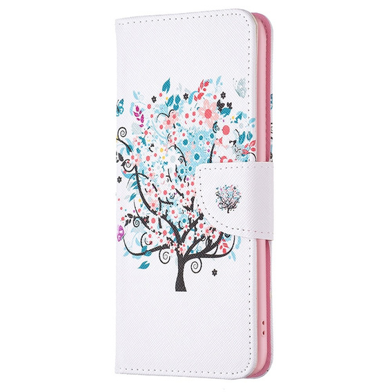 Flip case for OPPO A57 / A57s, Wallet, colorful tree, white