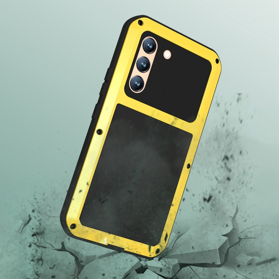 Love Mei Case for Samsung Galaxy S22, armored with glass, yellow