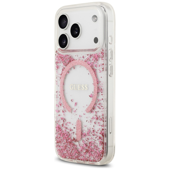 GUESS Resin Bottom Glitter MagSafe Case for iPhone 17 Pro