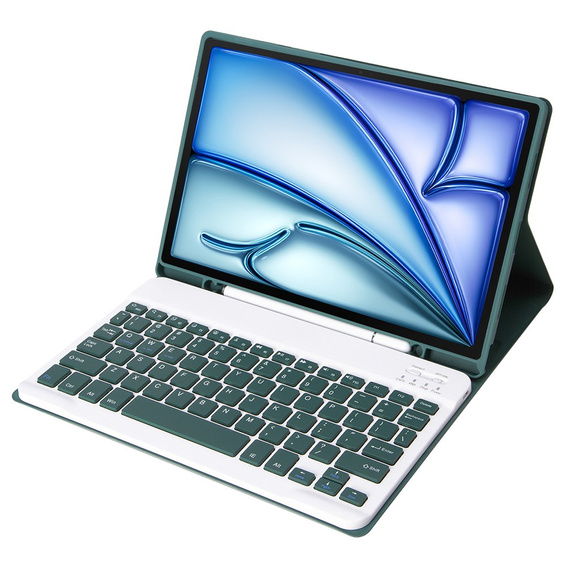 Case + keyboard Apple iPad Air 11" 6 gen. 2024, Leather Pen Slot, dark green