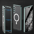 Magnetic Dual Glass MagSafe case for Samsung Galaxy S24, green