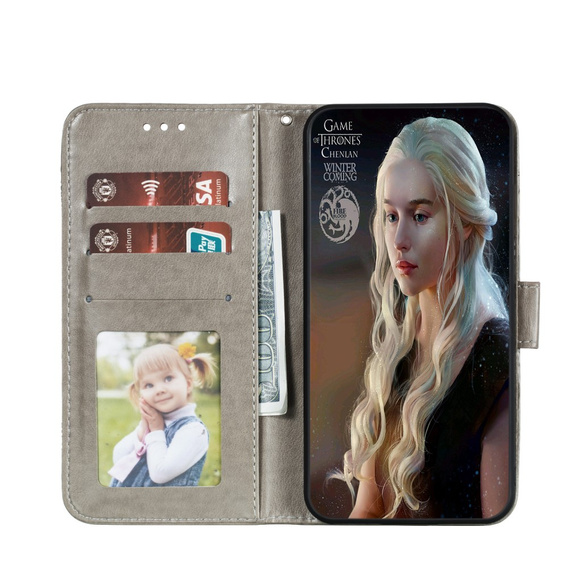 Flip case for Xiaomi Redmi Note 9s/ 9 Pro, Mandala Flower, grey