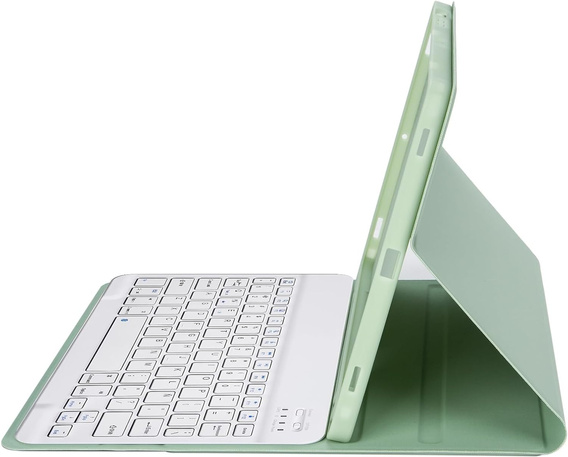 Case with illuminated bluetooth keyboard for iPad 10.9 2022 (10 gen.), green