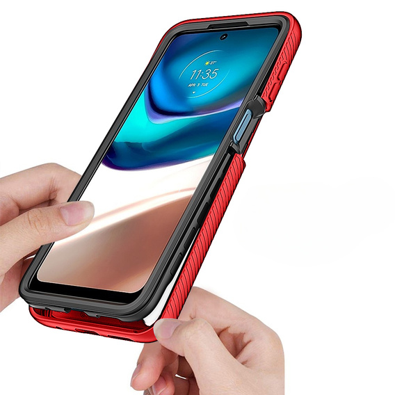 Case for Motorola Moto G42 4G, Shockproof, with film, red