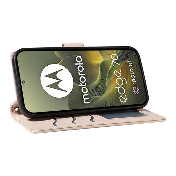 Rhombus Crossbody Leather Flip Case for Motorola Edge 70