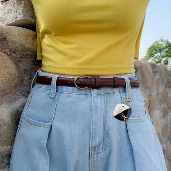 Case for Samsung Galaxy Buds 2 / 2 Pro / Pro / Live, black / white marble