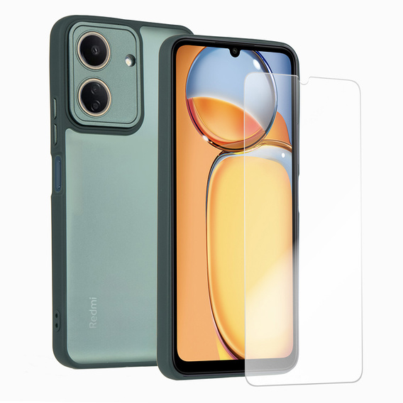 Case for Xiaomi Redmi 13C / Poco C65, Fusion Hybrid, transparent / green