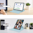 Keyboard case for Samsung Galaxy Tab S10 Lite / S10 FE / S9 FE, Rotary 360° Leather, light blue