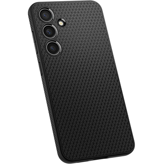 Spigen case for Samsung Galaxy S24, Liquid Air, black + 9H Tempered Glass