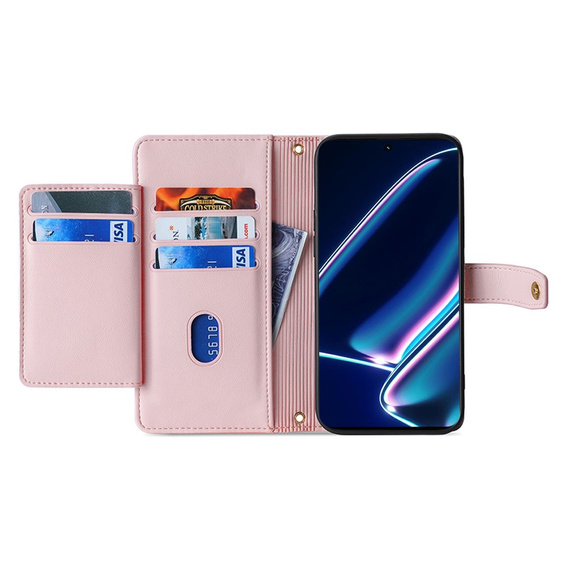 Flip case for Realme 11 Pro 5G / Pro+ 5G, Wallet Zipper Pocket, pink