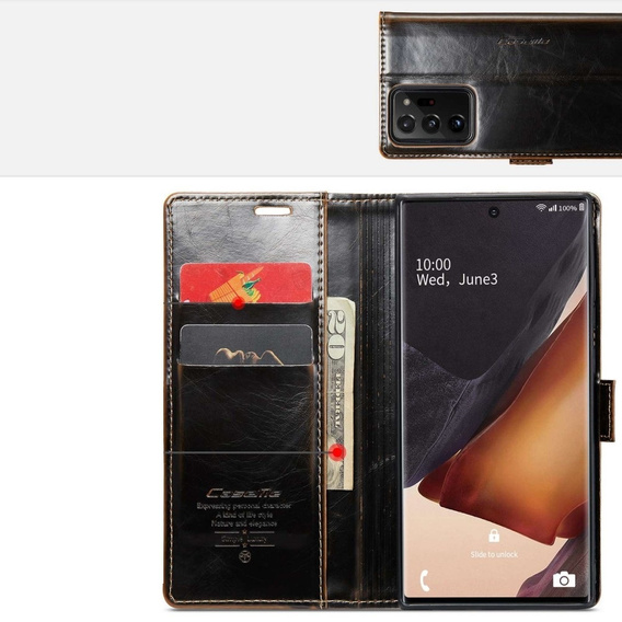 CASEME flip case for Samsung Galaxy Note 20 Ultra, Waxy Textucoffee, coffee