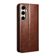 Flip case for Samsung Galaxy S25 FE, QIALINO Leather Wallet, brown