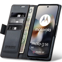 ERBORD Glossy Litchi wallet with flap for Motorola Moto G56 5G