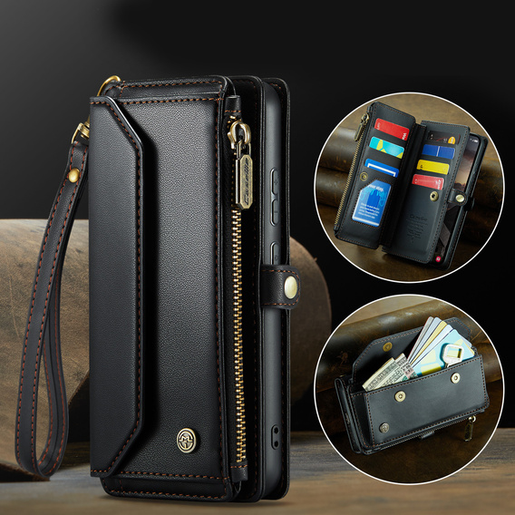 CASEME RFID Leather Wallet Case for Samsung Galaxy S26 Ultra, black