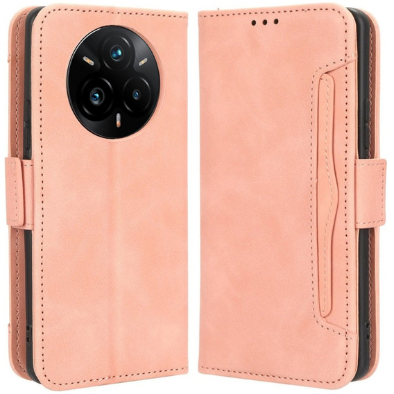 Flip case for Realme 14 Pro+ 5G, Card Slot, pink