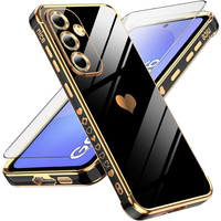 Case for Samsung Galaxy A36, Electro heart, black + Glass 9H