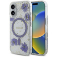 GUESS HC MagSafe Resin Flowers and Glitter Case for iPhone 16