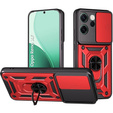 Armoured case for Oppo Reno 14F, with camera protection, with stand, red