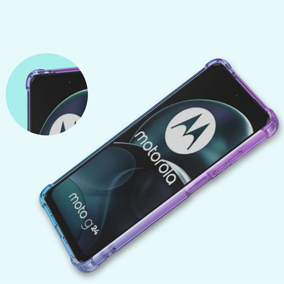 Case for Motorola Moto G24 / G24 Power / G04, Gradient Dropproof, Purple / blue