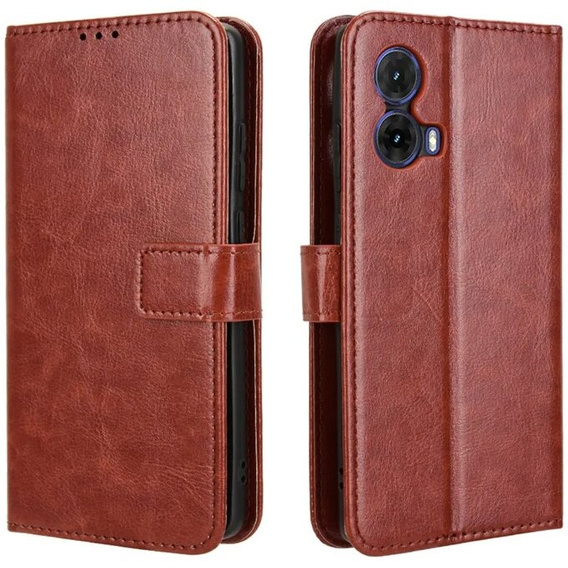 Flip case for Motorola Moto G85, Crazy Horse Wallet, brown